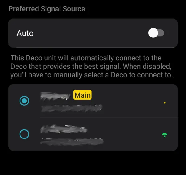 Configuration of connection